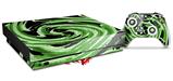 Skin Wrap compatible with XBOX One X Console and Controller Alecias Swirl 02 Green