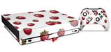 Skin Wrap compatible with XBOX One X Console and Controller Strawberries on White