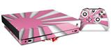 Skin Wrap compatible with XBOX One X Console and Controller Rising Sun Japanese Flag Pink