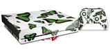 Skin Wrap compatible with XBOX One X Console and Controller Butterflies Green