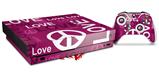 Skin Wrap compatible with XBOX One X Console and Controller Love and Peace Hot Pink