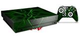 Skin Wrap compatible with XBOX One X Console and Controller Abstract 01 Green
