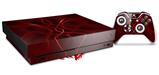 Skin Wrap compatible with XBOX One X Console and Controller Abstract 01 Red