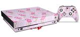 Skin Wrap compatible with XBOX One X Console and Controller Flamingos on Pink