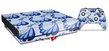 Skin Wrap compatible with XBOX One X Console and Controller Petals Blue