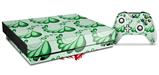 Skin Wrap compatible with XBOX One X Console and Controller Petals Green
