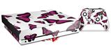 Skin Wrap compatible with XBOX One X Console and Controller Butterflies Purple