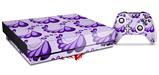 Skin Wrap compatible with XBOX One X Console and Controller Petals Purple