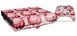 Skin Wrap compatible with XBOX One X Console and Controller Petals Red
