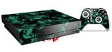 Skin Wrap compatible with XBOX One X Console and Controller Skulls Confetti Seafoam Green