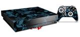 Skin Wrap compatible with XBOX One X Console and Controller Skulls Confetti Blue