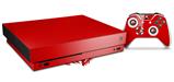 Skin Wrap compatible with XBOX One X Console and Controller Solids Collection Red
