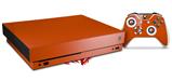 Skin Wrap compatible with XBOX One X Console and Controller Solids Collection Burnt Orange