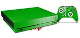 Skin Wrap compatible with XBOX One X Console and Controller Solids Collection Green