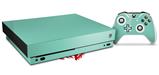Skin Wrap compatible with XBOX One X Console and Controller Solids Collection Seafoam Green