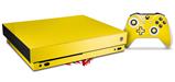 Skin Wrap compatible with XBOX One X Console and Controller Solids Collection Yellow