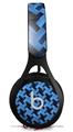 WraptorSkinz Skin Decal Wrap compatible with Beats EP Headphones Retro Houndstooth Blue Skin Only HEADPHONES NOT INCLUDED