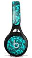 WraptorSkinz Skin Decal Wrap compatible with Beats EP Headphones Scattered Skulls Neon Teal Skin Only HEADPHONES NOT INCLUDED