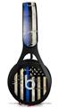 WraptorSkinz Skin Decal Wrap compatible with Beats EP Headphones Painted Faded Cracked Blue Line Stripe USA American Flag Skin Only HEADPHONES NOT INCLUDED