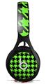 WraptorSkinz Skin Decal Wrap compatible with Beats EP Headphones Houndstooth Neon Lime Green on Black Skin Only HEADPHONES NOT INCLUDED