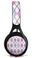 WraptorSkinz Skin Decal Wrap compatible with Beats EP Headphones Argyle Pink and Blue Skin Only HEADPHONES NOT INCLUDED