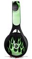 WraptorSkinz Skin Decal Wrap compatible with Beats EP Headphones Metal Flames Green Skin Only HEADPHONES NOT INCLUDED