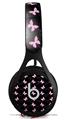 WraptorSkinz Skin Decal Wrap compatible with Beats EP Headphones Pastel Butterflies Pink on Black Skin Only HEADPHONES NOT INCLUDED