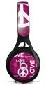 WraptorSkinz Skin Decal Wrap compatible with Beats EP Headphones Love and Peace Hot Pink Skin Only HEADPHONES NOT INCLUDED