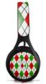WraptorSkinz Skin Decal Wrap compatible with Beats EP Headphones Argyle Red and Green Skin Only HEADPHONES NOT INCLUDED