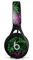 WraptorSkinz Skin Decal Wrap compatible with Beats EP Headphones Twisted Garden Green and Hot Pink Skin Only HEADPHONES NOT INCLUDED