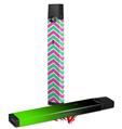 Skin Decal Wrap 2 Pack for Juul Vapes Zig Zag Teal Green and Pink JUUL NOT INCLUDED