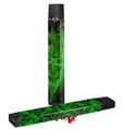 Skin Decal Wrap 2 Pack for Juul Vapes Flaming Fire Skull Green JUUL NOT INCLUDED