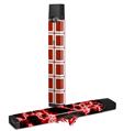 Skin Decal Wrap 2 Pack for Juul Vapes Squared Red Dark JUUL NOT INCLUDED