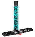 Skin Decal Wrap 2 Pack for Juul Vapes Scattered Skulls Neon Teal JUUL NOT INCLUDED