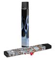 Skin Decal Wrap 2 Pack for Juul Vapes Metal Flames Blue JUUL NOT INCLUDED