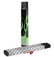 Skin Decal Wrap 2 Pack for Juul Vapes Metal Flames Green JUUL NOT INCLUDED
