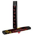 Skin Decal Wrap 2 Pack for Juul Vapes Pastel Butterflies Red on Black JUUL NOT INCLUDED