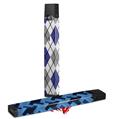 Skin Decal Wrap 2 Pack for Juul Vapes Argyle Blue and Gray JUUL NOT INCLUDED