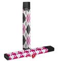 Skin Decal Wrap 2 Pack for Juul Vapes Argyle Pink and Gray JUUL NOT INCLUDED