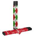 Skin Decal Wrap 2 Pack for Juul Vapes Argyle Red and Green JUUL NOT INCLUDED