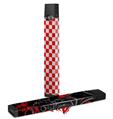 Skin Decal Wrap 2 Pack for Juul Vapes Checkered Canvas Red and White JUUL NOT INCLUDED
