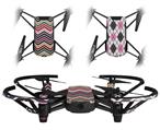 Skin Decal Wrap 2 Pack for DJI Ryze Tello Drone Zig Zag Colors 02 DRONE NOT INCLUDED