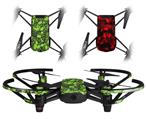 Skin Decal Wrap 2 Pack for DJI Ryze Tello Drone Scattered Skulls Neon Green DRONE NOT INCLUDED