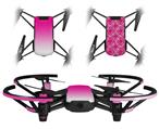 Skin Decal Wrap 2 Pack for DJI Ryze Tello Drone Smooth Fades White Hot Pink DRONE NOT INCLUDED