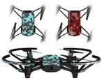 Skin Decal Wrap 2 Pack for DJI Ryze Tello Drone WraptorCamo Old School Camouflage Camo Neon Teal DRONE NOT INCLUDED