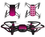 Skin Decal Wrap 2 Pack compatible with DJI Ryze Tello Drone Smooth Fades Hot Pink Black DRONE NOT INCLUDED