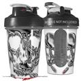 Decal Style Skin Wrap works with Blender Bottle 20oz Chrome Skull on White (BOTTLE NOT INCLUDED)