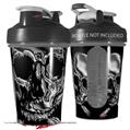 Decal Style Skin Wrap works with Blender Bottle 20oz Chrome Skull on Black (BOTTLE NOT INCLUDED)