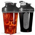 Decal Style Skin Wrap works with Blender Bottle 20oz Flaming Fire Skull Orange (BOTTLE NOT INCLUDED)