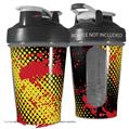 Decal Style Skin Wrap works with Blender Bottle 20oz Halftone Splatter Yellow Red (BOTTLE NOT INCLUDED)